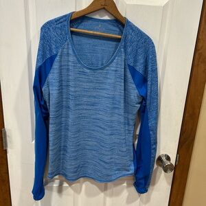Athleta Heathered Blue Long Sleeve Top